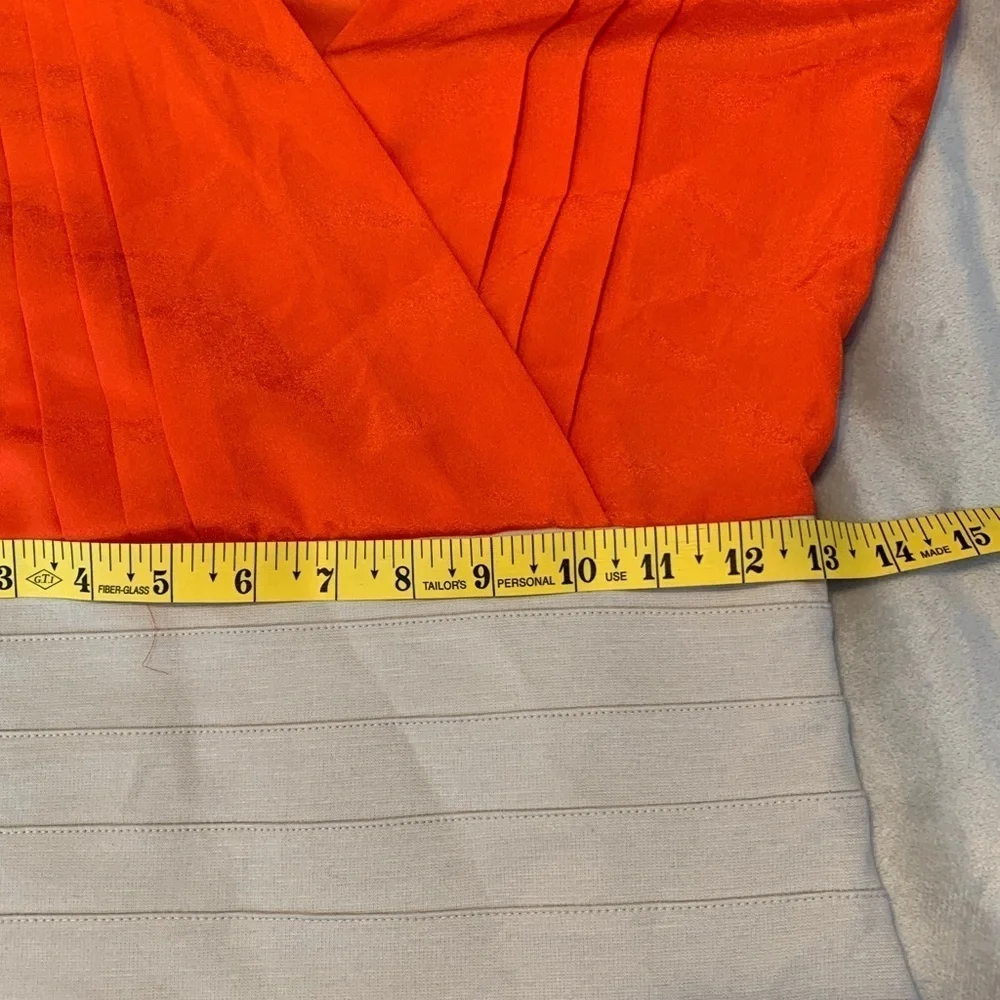 Express Bright Orange and beige bandage dress sleeveless v neck fitted size XS